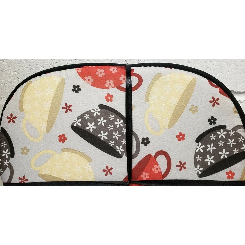 Set of 4 Cushion Chair Pads with black ties (15